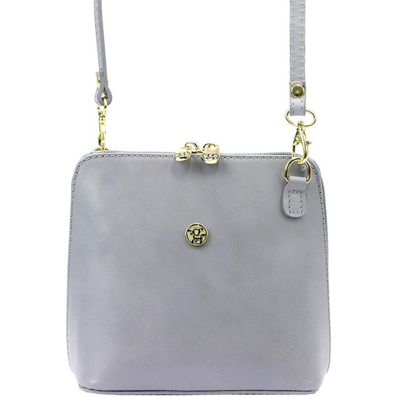 Gregorio Malá kožená sivá celozipsová crossbody kabelka LG2813 45723158