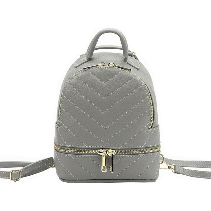 Gregorio L31137-3 šedý mini dámsky kožený ruksak 3l 45729374