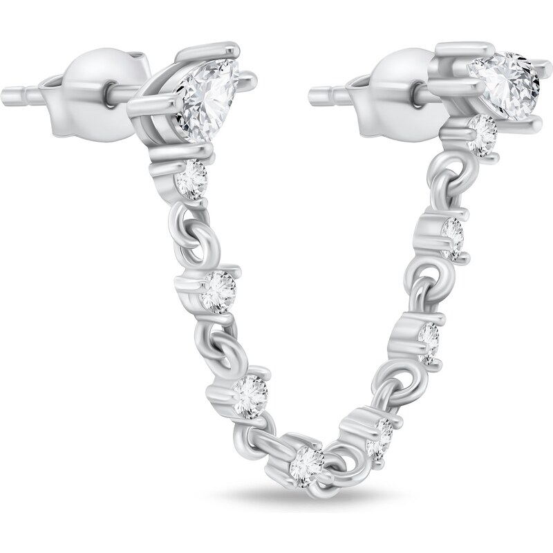 Brilio Silver Originálne visiace náušnice so zirkónmi EA872W 66583116