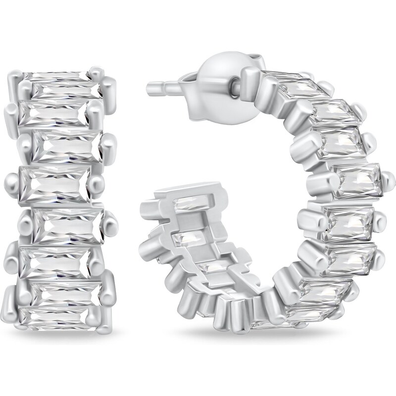 Brilio Silver Trblietavé strieborné kruhy so zirkónmi EA878W 66579913