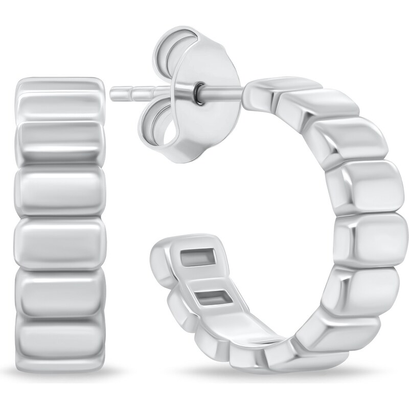 Brilio Silver Nadčasové kruhové náušnice EA876W 66594738