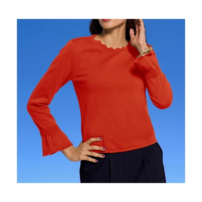 E-shop Merino kašmírový pulóver Ashley Brooke, červený
