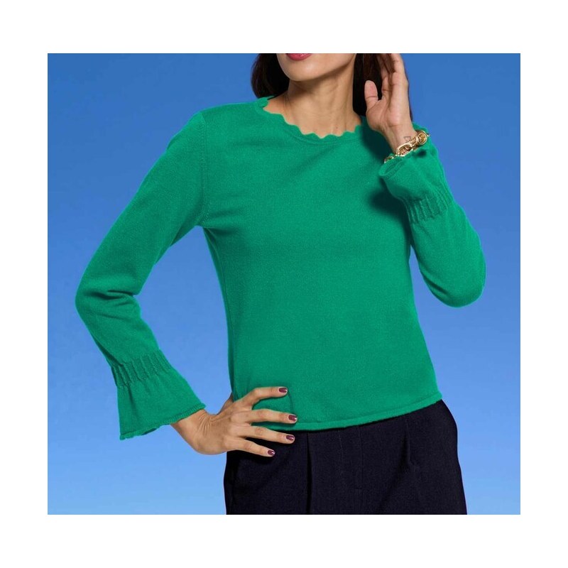 E-shop Merino kašmírový pulóver Ashley Brooke, zelený