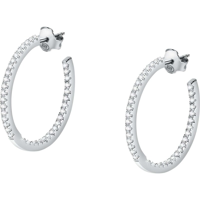 Morellato Strieborné kruhové náušnice so zirkónmi Tesori SAIW147 66589749