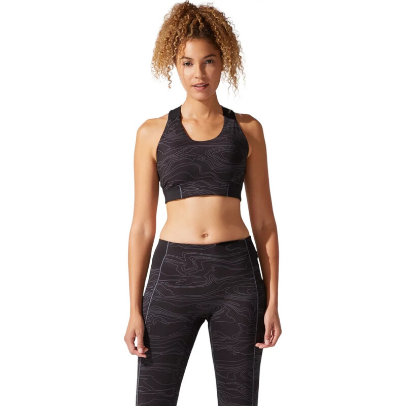 Čierna vzorovaná športová podprsenka Asics Piping GPX Bra 2032B781-001 45531218