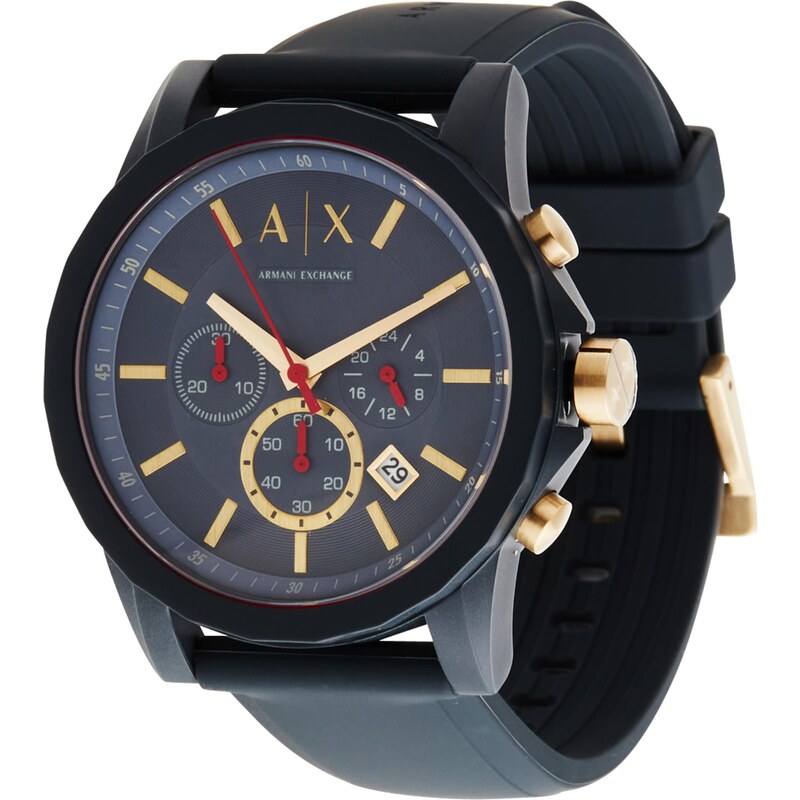 ARMANI EXCHANGE Analógové hodinky tmavomodrá / zlatá žltá / ohnivo 54931309
