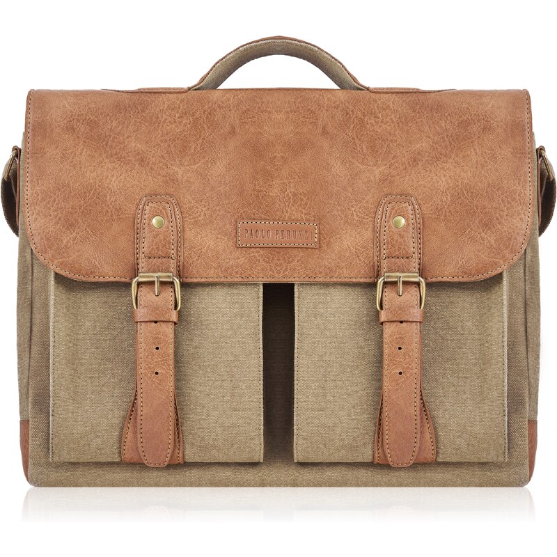 PAOLO PERUZZI Pánska taška do práce E-07-MC | hnedá E-07-MC 45794347