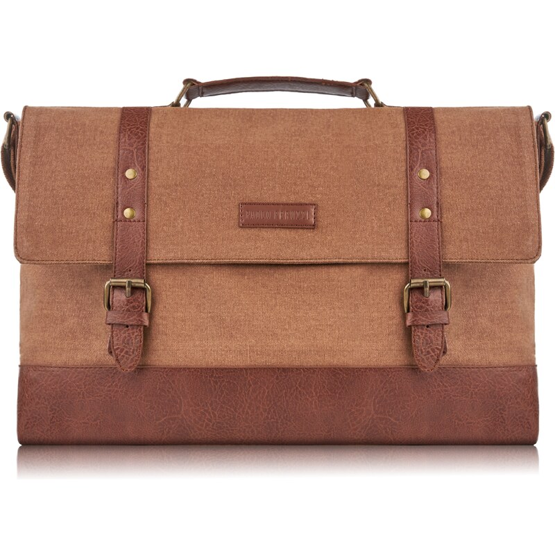 PAOLO PERUZZI Pánska taška do práce A4 E-09-BR | hnedá E-09-BR 45794349