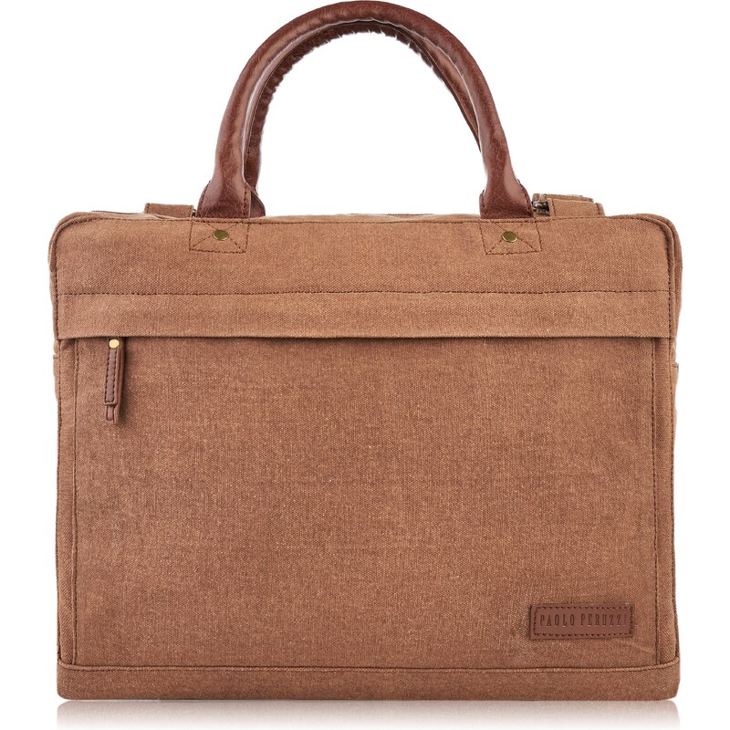PAOLO PERUZZI Pánska taška na notebook E-04-BR | hnedá E-04-BR 45802296