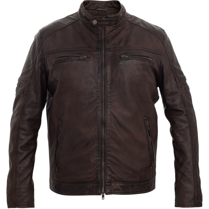 MAX Pánska kožená bunda MOTI - 2 hnedá II 45820922