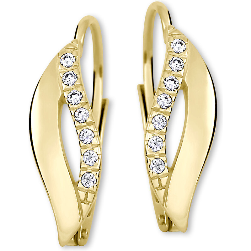 Soliter Elegantné zlaté náušnice s kryštálmi 239 001 00552 66709253