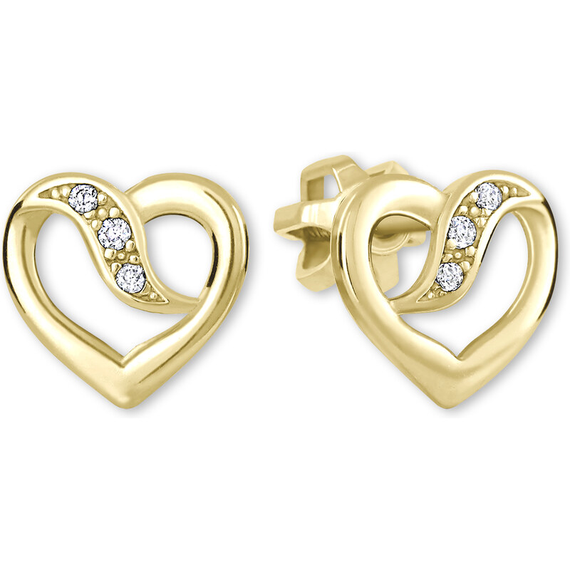 Soliter Romantické náušnice zo žltého zlata Srdiečka 239 001 00909 66587950