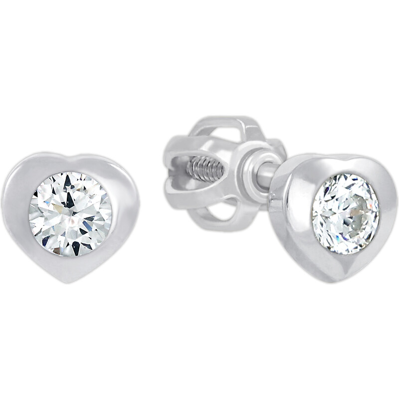 Soliter Náušnice z bieleho zlata Srdiečka s kryštálom 236 001 00649 07 66585396