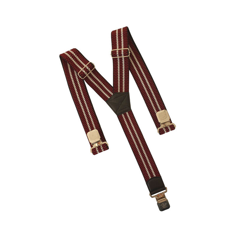 TopGal Natur Stripes traky na nohavice clip, bordové