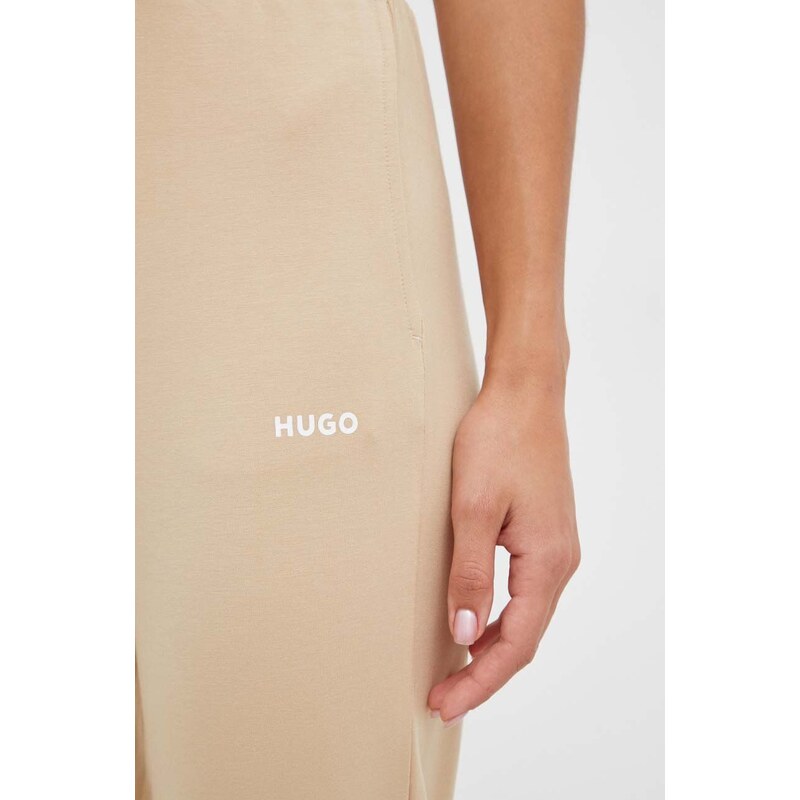 Nohavice HUGO béžová farba,jednofarebné,50490578