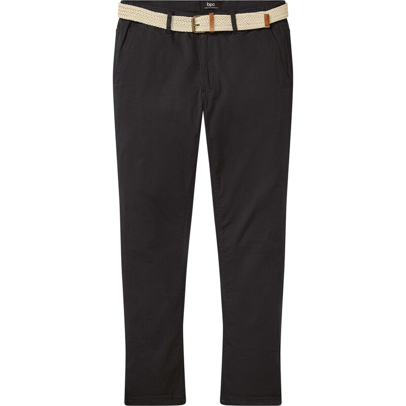 bonprix Chino strečové nohavice s komfortným strihom a opaskom, 45853569
