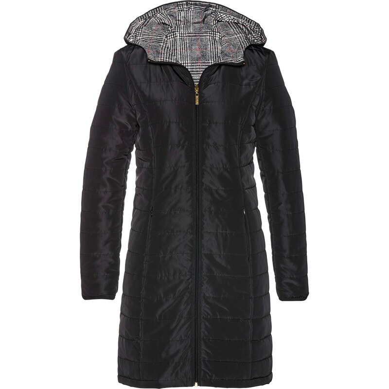 bonprix Prešívaný obojstranný kabát, farba čierna 45857868