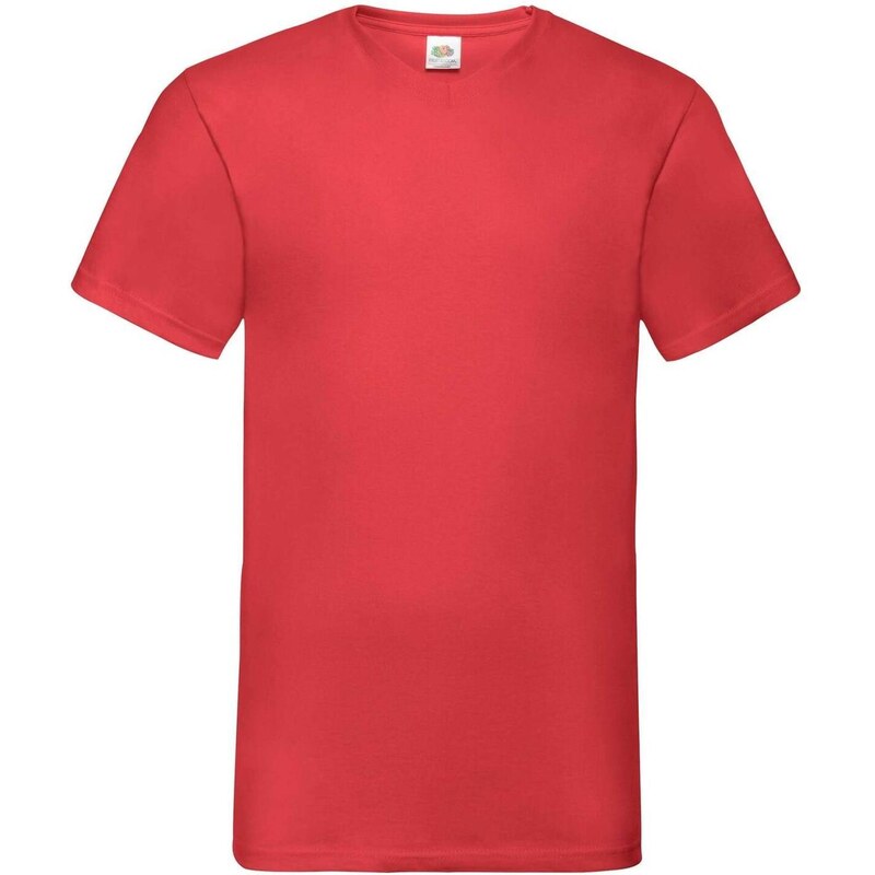 Mens Red T-shirt Valueweight V-Neck Fruit of the Loom 50508383