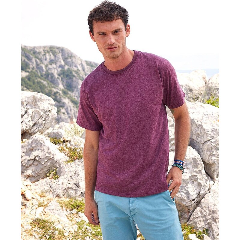 Burgundy Mens T-shirt Valueweight Fruit of the Loom 50592740