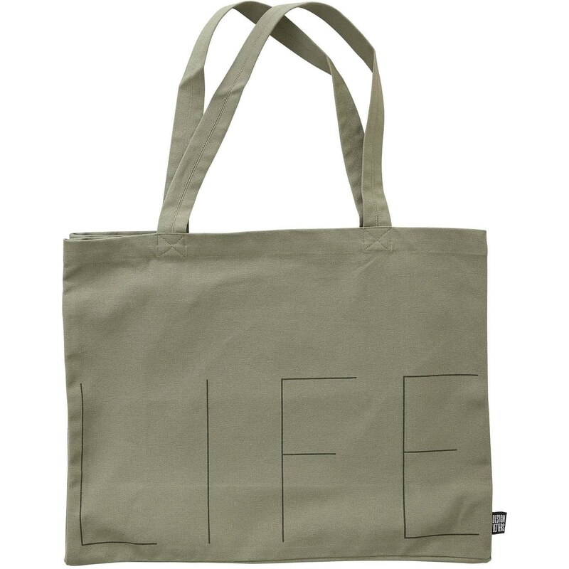 DESIGN LETTERS Veľká plátená taška LIFE Olive Green 65153811