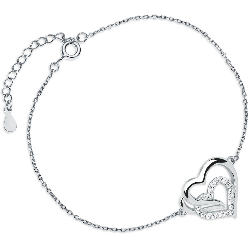 Olivie Strieborný náramok SPOJENÉ SRDCIA 7801 45880893