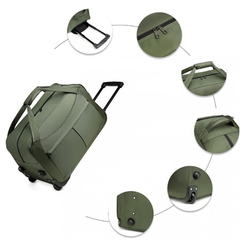 Konofactory Zelená nepremokavá cestovná taška s kolieskami "Dynamic" - veľ. L