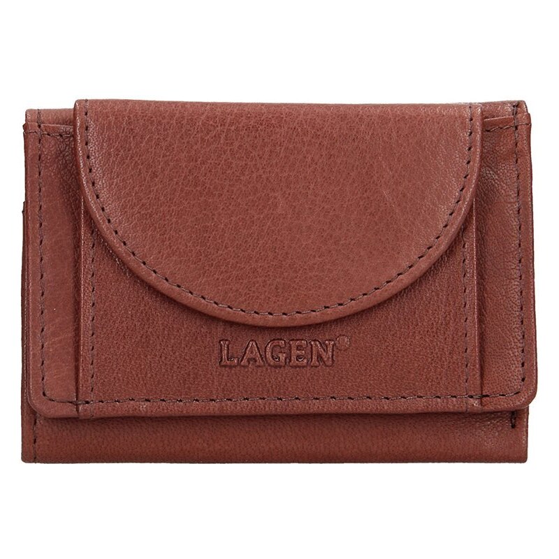 Lagen W-2030 Unisex mini peňaženka kožená - hnedá 45870603