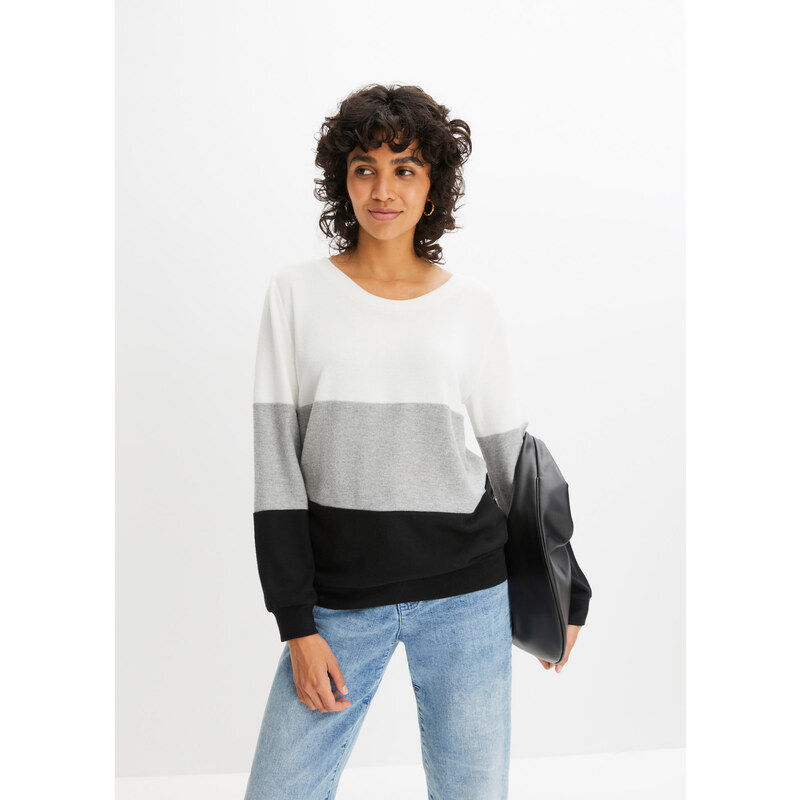 bonprix Tričko s dlhým rukávom, farba biela 45882288