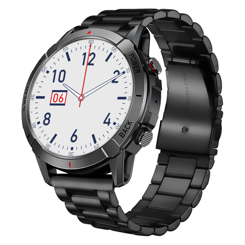 Smart hodinky Madvell Horizon s volaním cez bluetooth čierne s čiernym kovovým remienkom