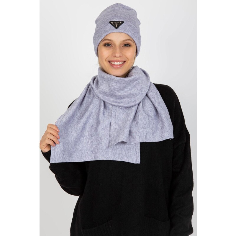 MladaModa Komplet - dámska čiapka + šál 14047 farba lila 46490859