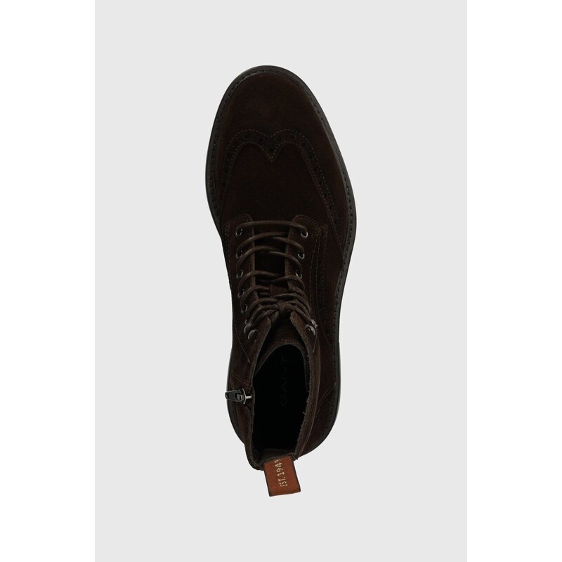 Semišové členkové topánky Gant Millbro hnedá farba, 27643417.G46