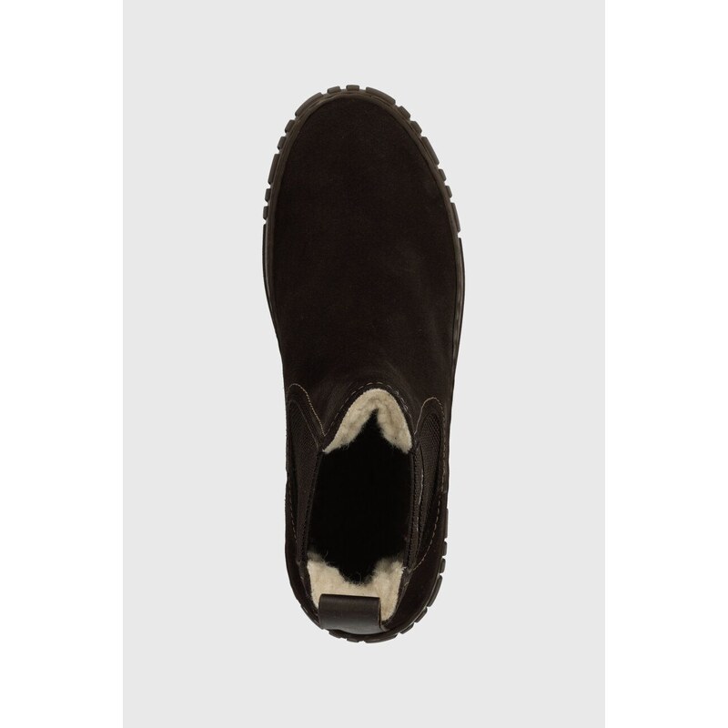 Semišové topánky chelsea Gant Snowmont dámske, hnedá farba, na platforme, zateplené, 27553397.G399