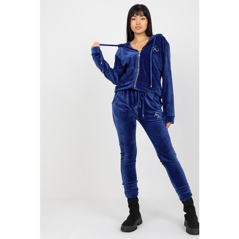 MladaModa Velúrová tepláková súprava Melody kráľovská modrá 50304430