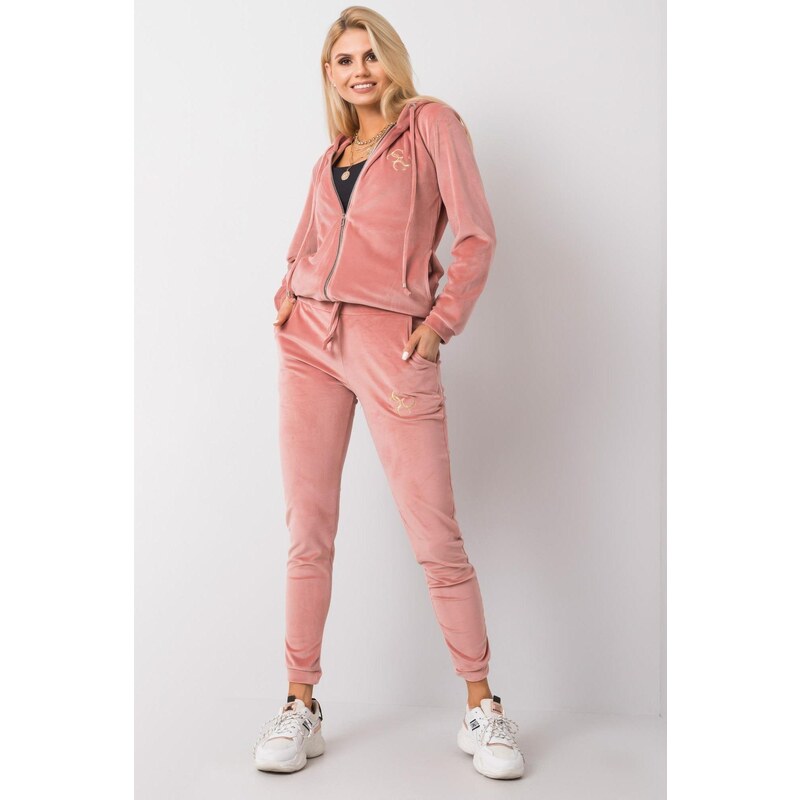 MladaModa Velúrová tepláková súprava Melody staroružová 46490808