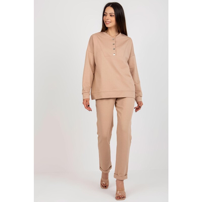 MladaModa Elegantná tepláková súprava model 29157 farba camel 46490848