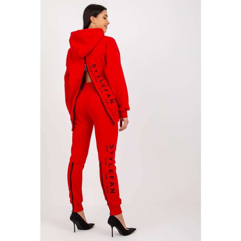 MladaModa Tepláková súprava so zipsami vzadu model 76102 červená 46490971