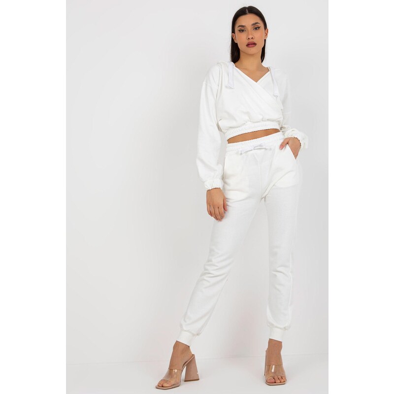 MladaModa Tepláková súprava s krátkou mikinou model 74706 farba ecru 46490984