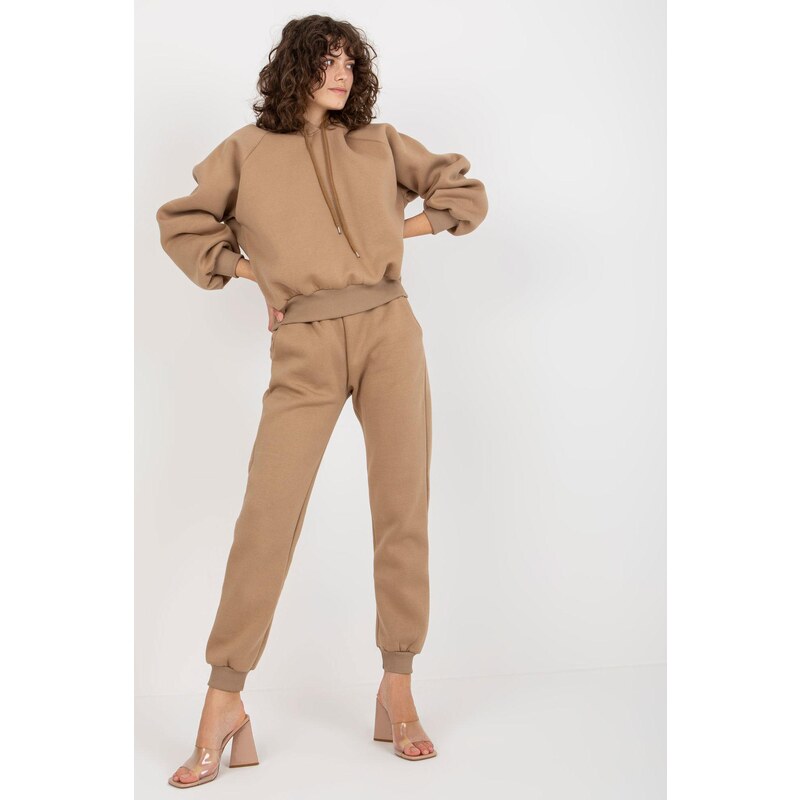 MladaModa Tepláková súprava s kapucňou model 65932 béžová 46491012