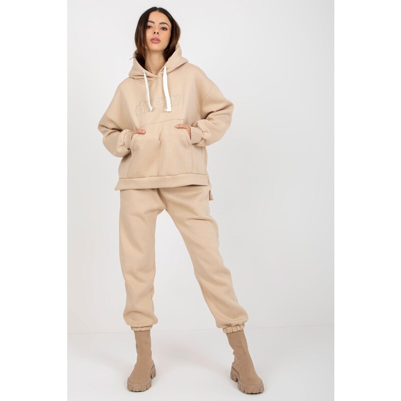 MladaModa Hrubá tepláková súprava model 30140 béžová 46491050