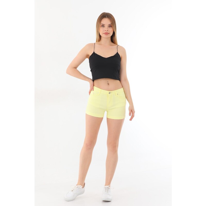 BİKELİFE Mini High Waist Lycra Stretchy Cotton Shorts & Bermuda 50574932