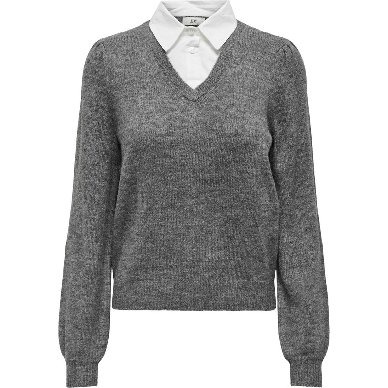 JDY Sveter DREA tmavosivá / biela 48120299