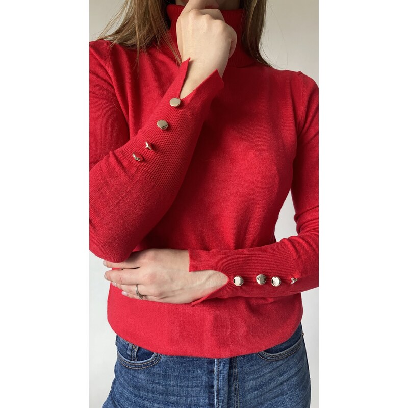 modnenakupy.sk Dámsky sveter s gombíkmi na rukávoch AMBER 45960323