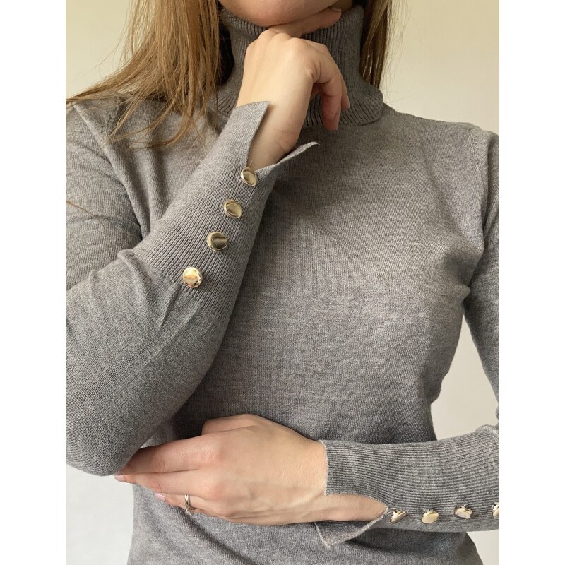 modnenakupy.sk Dámsky sveter s gombíkmi na rukávoch AMBER 45960326