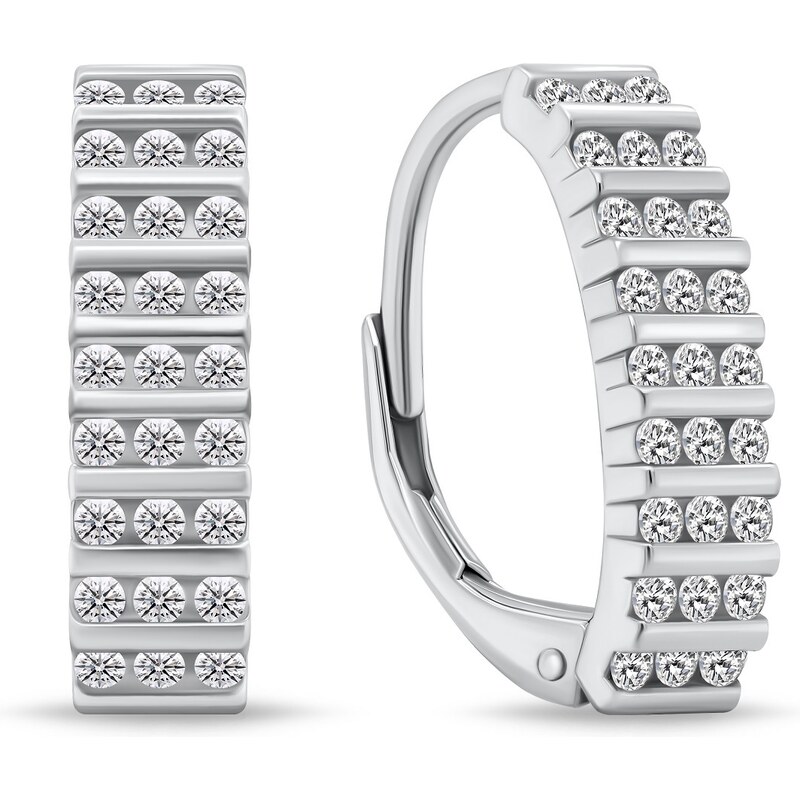 Brilio Silver Jemné strieborné náušnice so zirkónmi EA139W 66582192