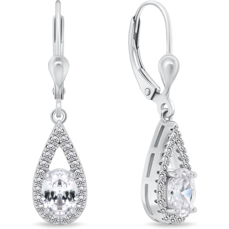 Brilio Silver Pôsobivé strieborné náušnice s čírymi zirkónmi EA310W 66585472