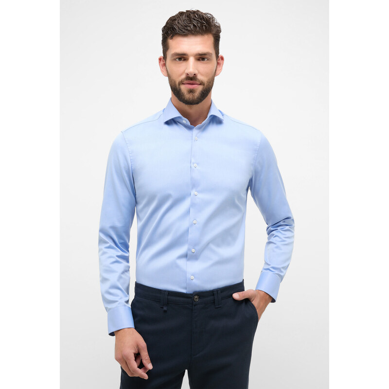 ETERNA Slim Fit sredne modrá nie presvitajúca košeľa dlhý rukáv Non 45968936