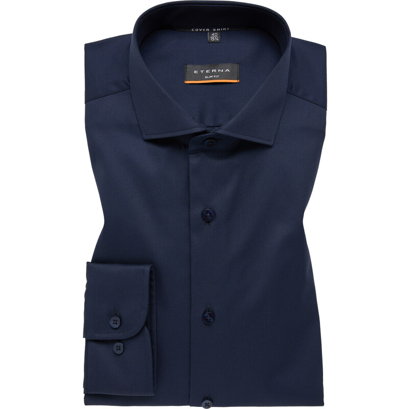 ETERNA Slim Fit navy modrá nie presvitajúca košeľa dlhý rukáv Non Iron 45968937