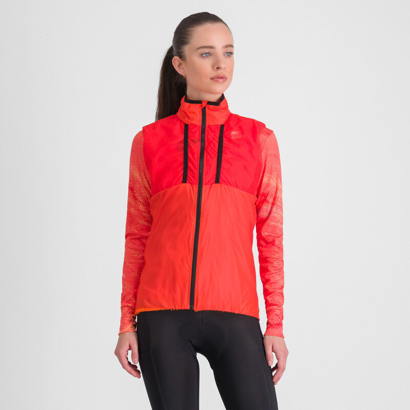 Sportful GIARA LAYER cyklistická vesta, dámska, červený grepfruit 58444177