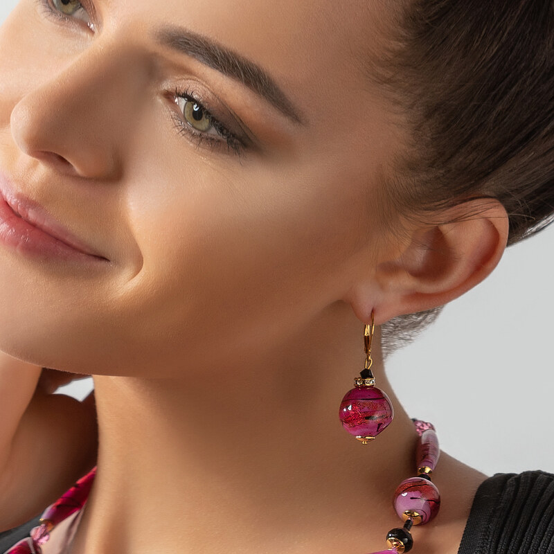 Lampglas Unikátne náušnice Berrylicious Gem s 24-karátovým zlatom v 66585809