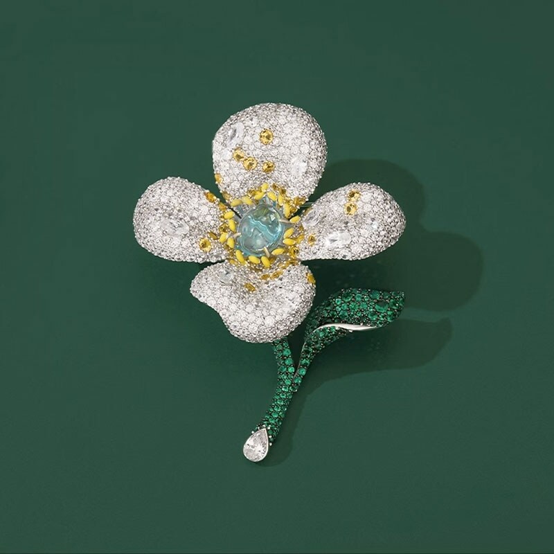 Éternelle Luxusní brož se zirkony Exotická květina